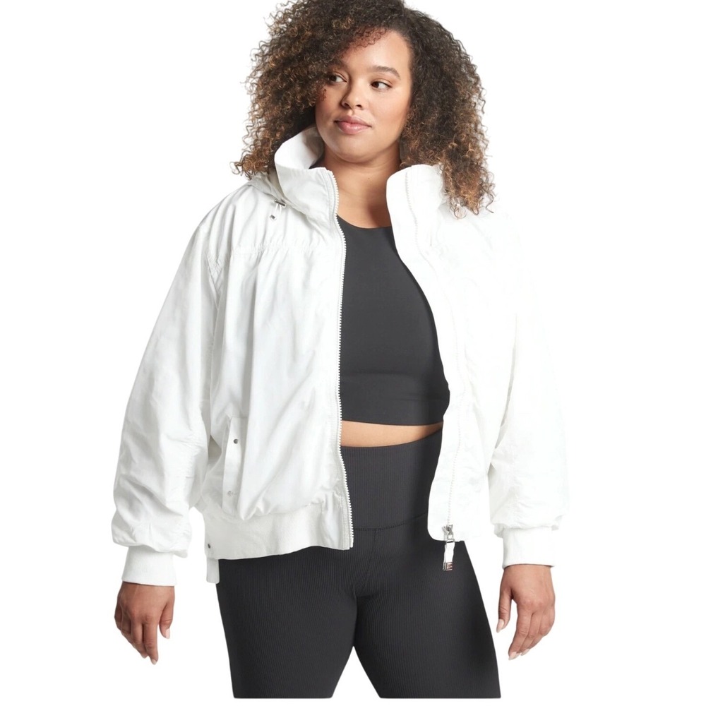 NWOT ATHLETA Point Reyes Bomber Jacket, Bright White, Plus Size 3X